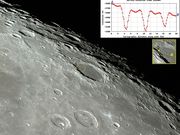 A proeminente cratera ENDYMION e seu piso escuro.