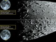 Regiões dos polos Norte e Sul da Lua.